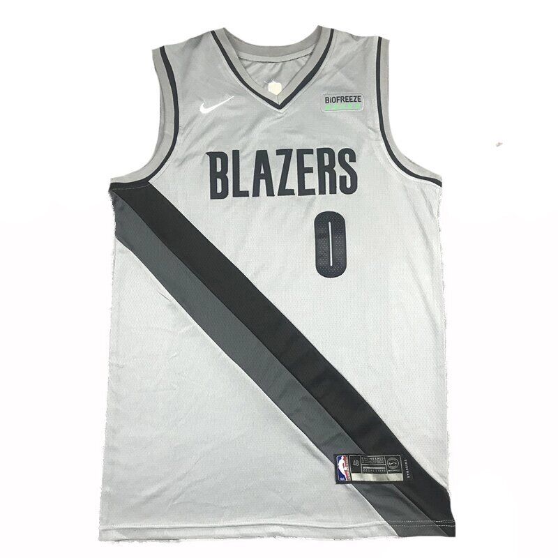 Баскетбольна джерсі Nike NBA Portland Trail Blazers №0 Damian Lillard сіра від компанії Basket Family - фото 1