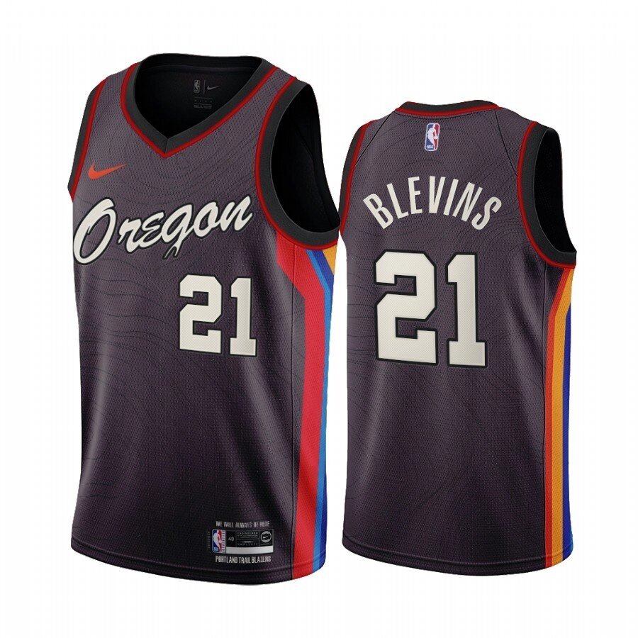 Баскетбольна джерсі Nike NBA Portland Trail Blazers №21 Keljin Blevins чорна print від компанії Basket Family - фото 1