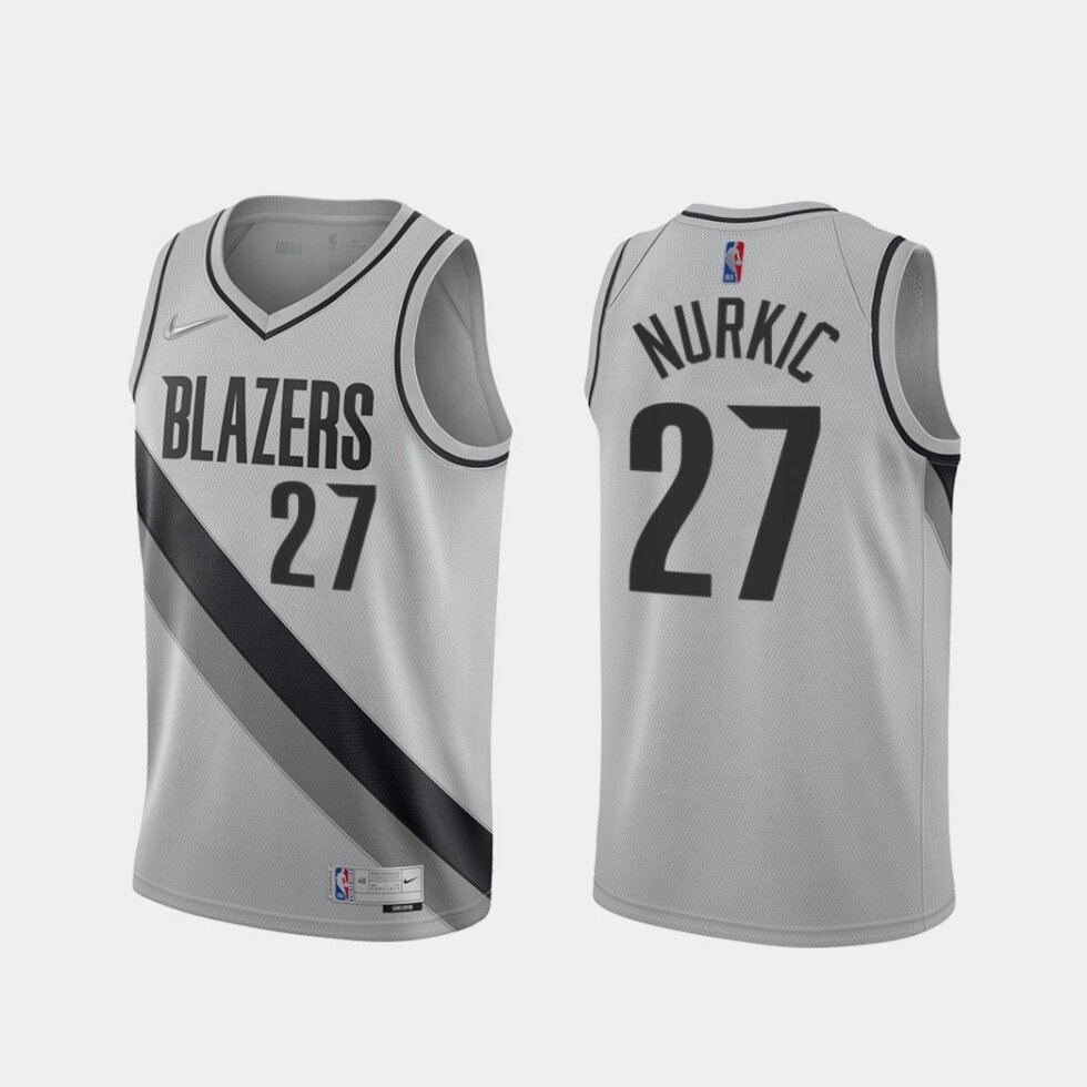 Баскетбольна джерсі Nike NBA Portland Trail Blazers №27 Jusuf Nurkić Grey Print від компанії Basket Family - фото 1