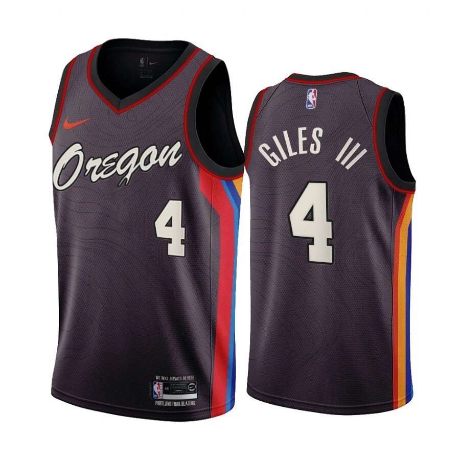 Баскетбольна джерсі Nike NBA Portland Trail Blazers №4 Harry Giles III чорна print від компанії Basket Family - фото 1