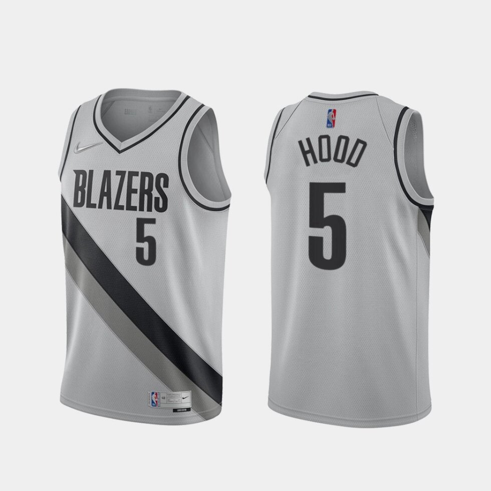 Баскетбольна джерсі Nike NBA Portland Trail Blazers №5 Rodney Hood Grey Print від компанії Basket Family - фото 1