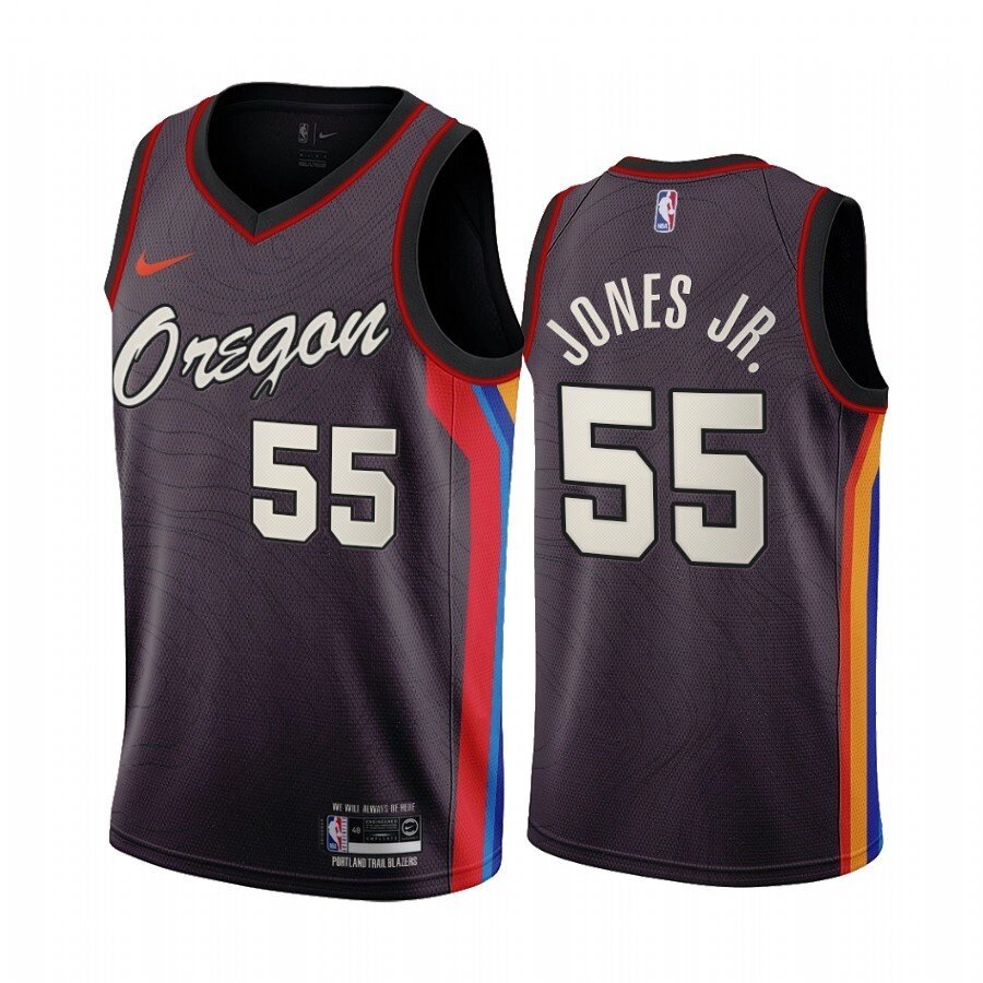 Баскетбольна джерсі Nike NBA Portland Trail Blazers №55 Derrick Jones Jr. чорна print від компанії Basket Family - фото 1
