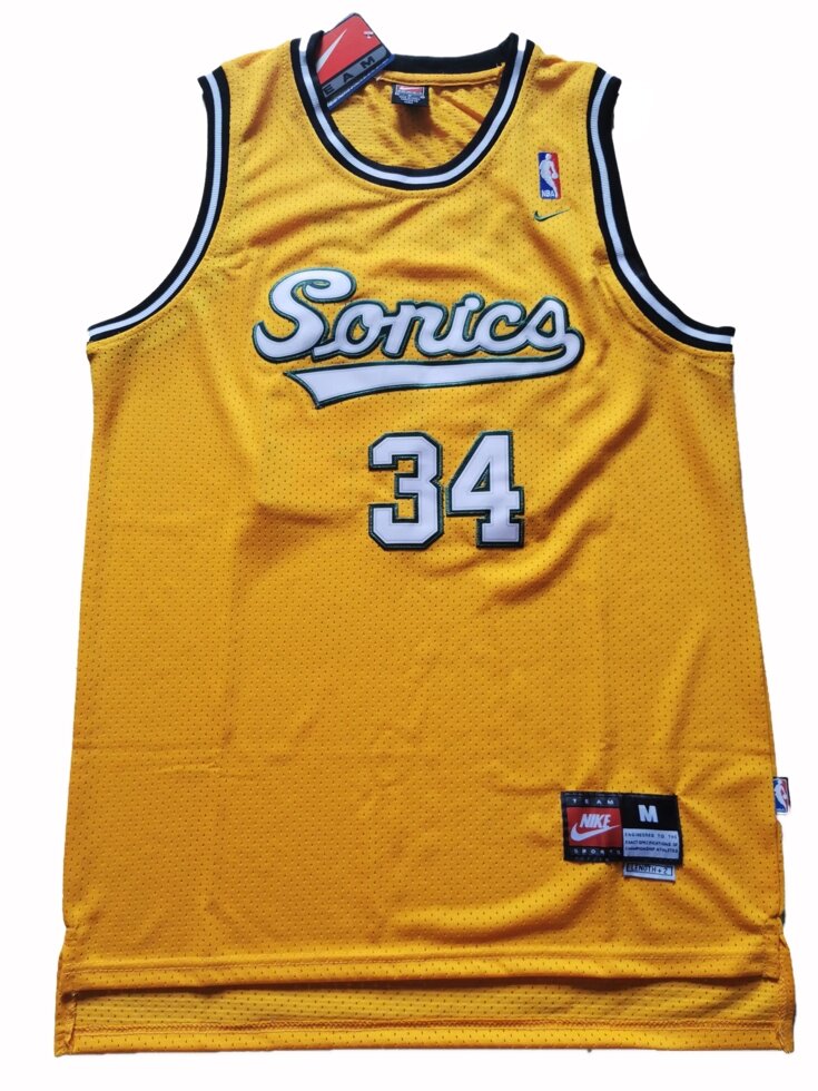 Баскетбольна джерсі Nike NBA Retro Seattle SuperSonics №34 Ray Allen yellow від компанії Basket Family - фото 1