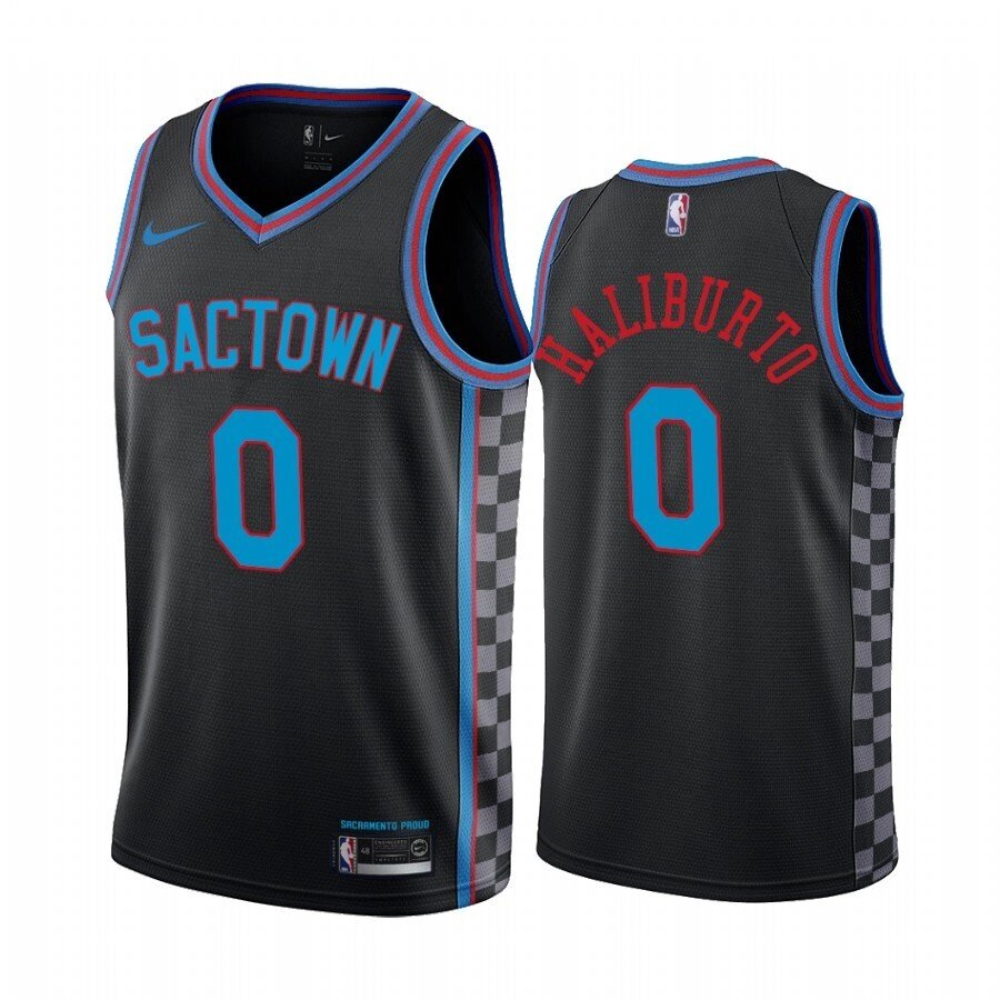 Баскетбольна джерсі Nike NBA Sacramento Kings №0 Tyrese Haliburton чорна print від компанії Basket Family - фото 1