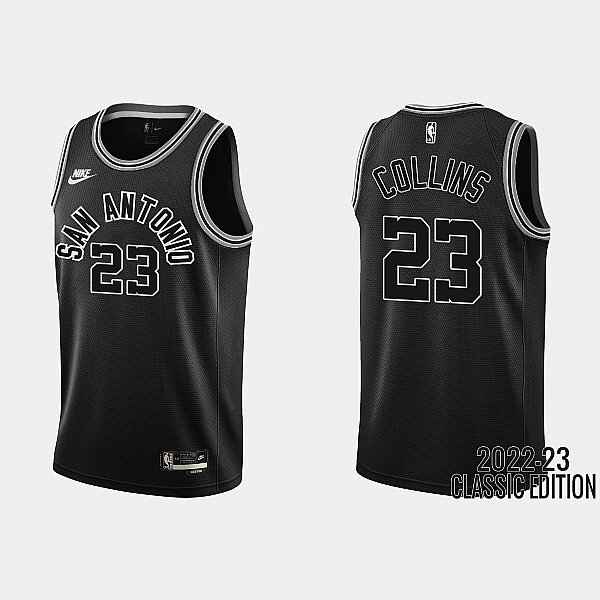Баскетбольна джерсі Nike NBA San Antonio Spurs №23 Zach Collins Black Print від компанії Basket Family - фото 1