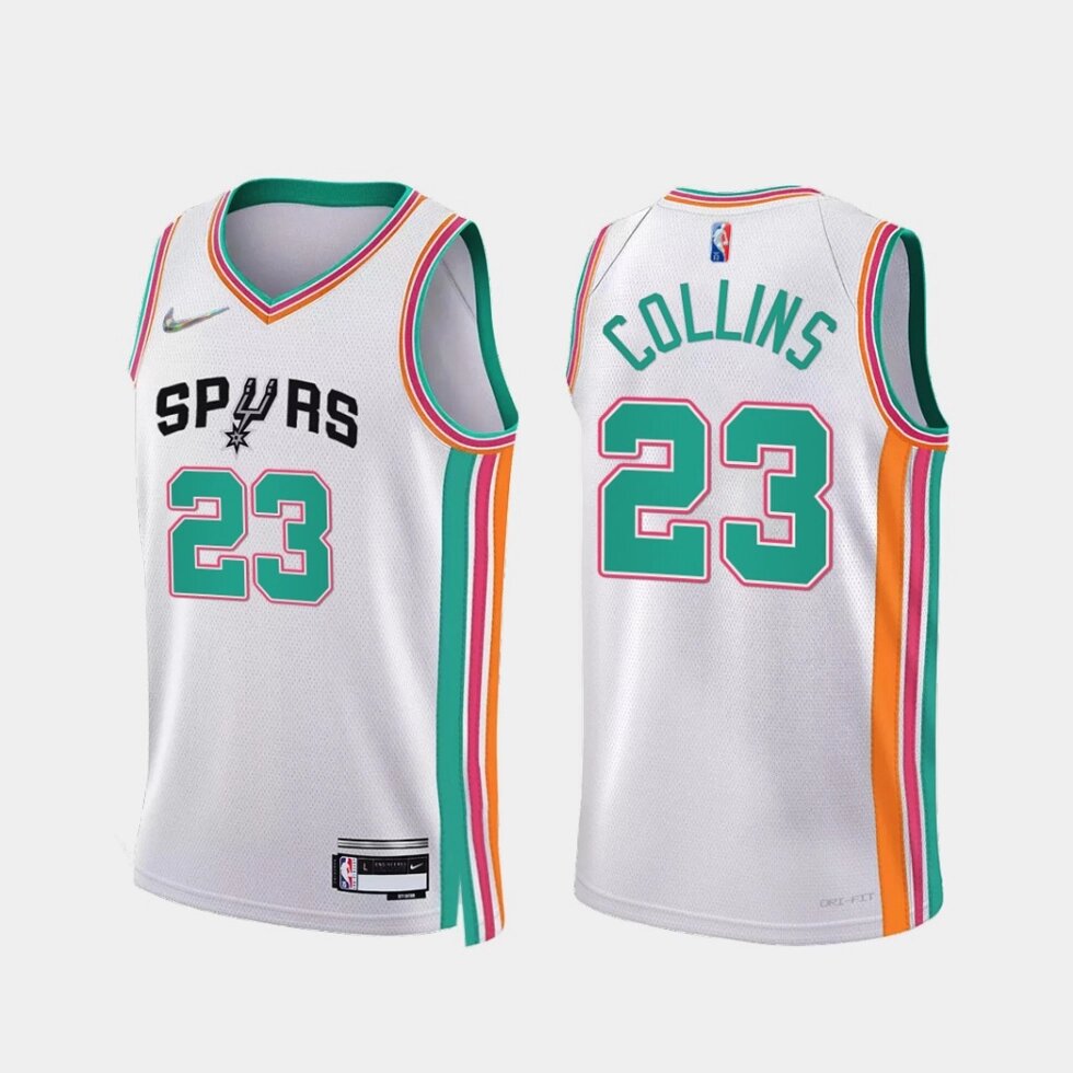 Баскетбольна джерсі Nike NBA San Antonio Spurs №23 Zach Collins White Print від компанії Basket Family - фото 1