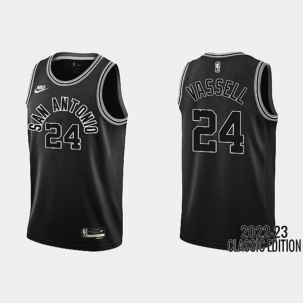 Баскетбольна джерсі Nike NBA San Antonio Spurs №24 Devin Vassell Black Print від компанії Basket Family - фото 1