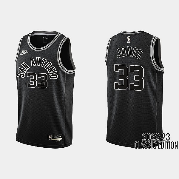 Баскетбольна джерсі Nike NBA San Antonio Spurs №33 Tre  Jones Black Print від компанії Basket Family - фото 1