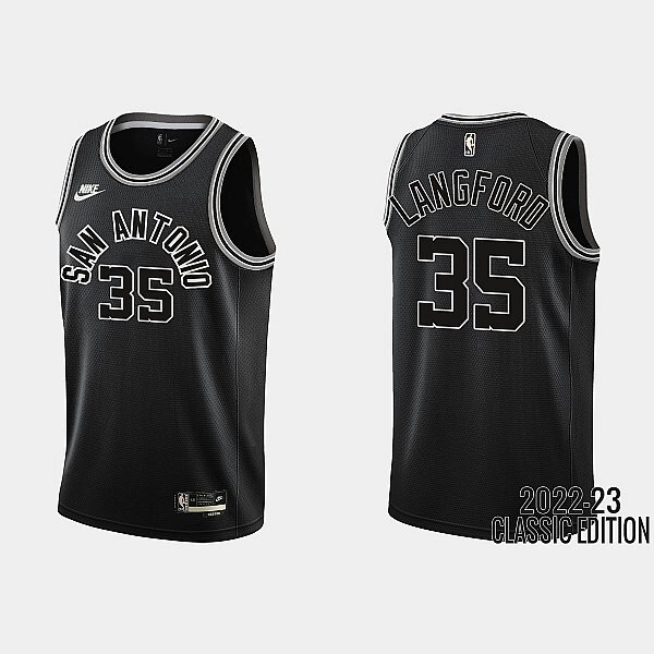 Баскетбольна джерсі Nike NBA San Antonio Spurs  №35 Romeo Langford Black Print від компанії Basket Family - фото 1