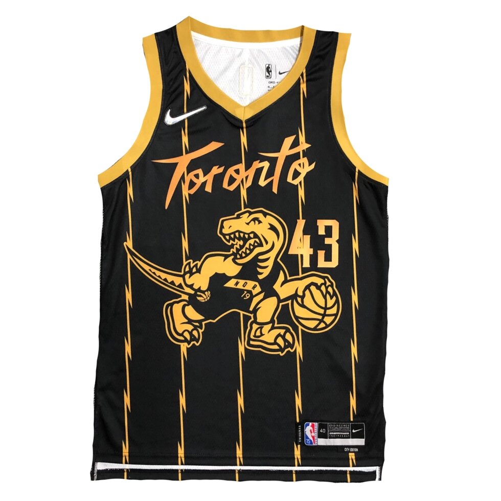 Баскетбольна джерсі Nike NBA Toronto Raptors №43 Pascal Siakam Black-Gold Print від компанії Basket Family - фото 1