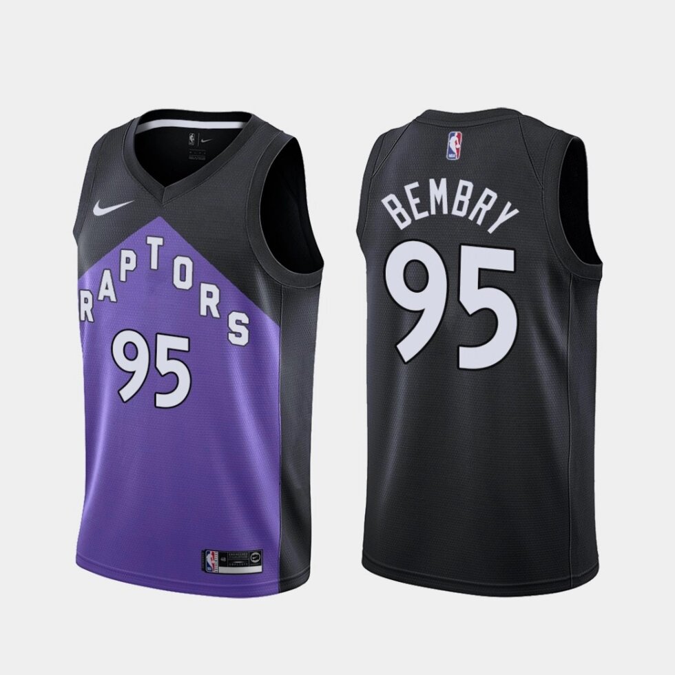 Баскетбольна джерсі Nike NBA Toronto Raptors №95 DeAndre 'Bembry Black Print від компанії Basket Family - фото 1