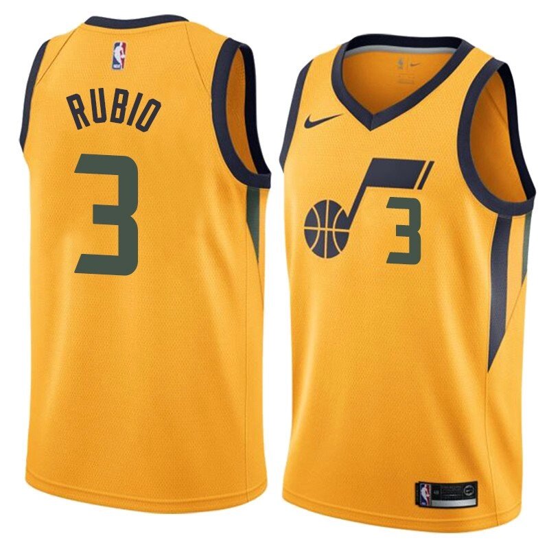 Баскетбольна джерсі Nike NBA Utah Jazz №3 Ricky Rubio жовта від компанії Basket Family - фото 1