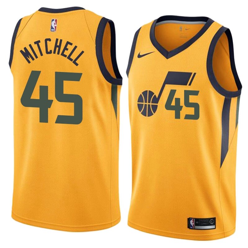 Баскетбольна джерсі Nike NBA Utah Jazz №45 Donovan Mitchell жовта від компанії Basket Family - фото 1