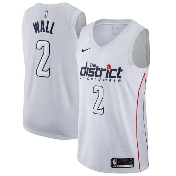 Баскетбольна джерсі Nike NBA Washington Wizards №2 John Wall district біла від компанії Basket Family - фото 1