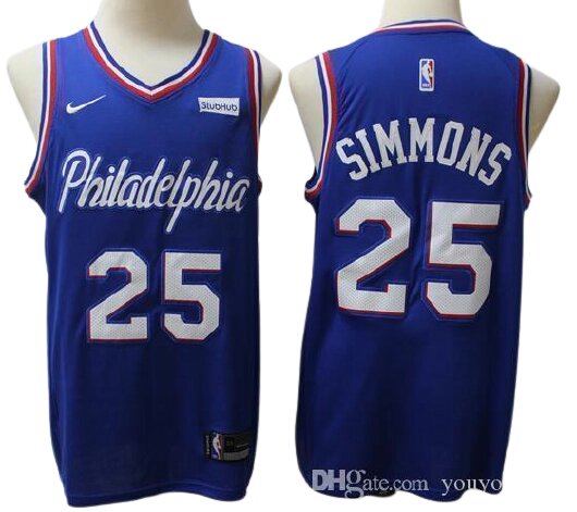 Баскетбольна джерсі Nike Philadelphia 76ers №25 Ben Simmons синя від компанії Basket Family - фото 1