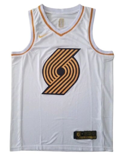 Баскетбольна джерсі Nike Portland Trail Blazers №0 Damian Lillard Golden Edition біла від компанії Basket Family - фото 1