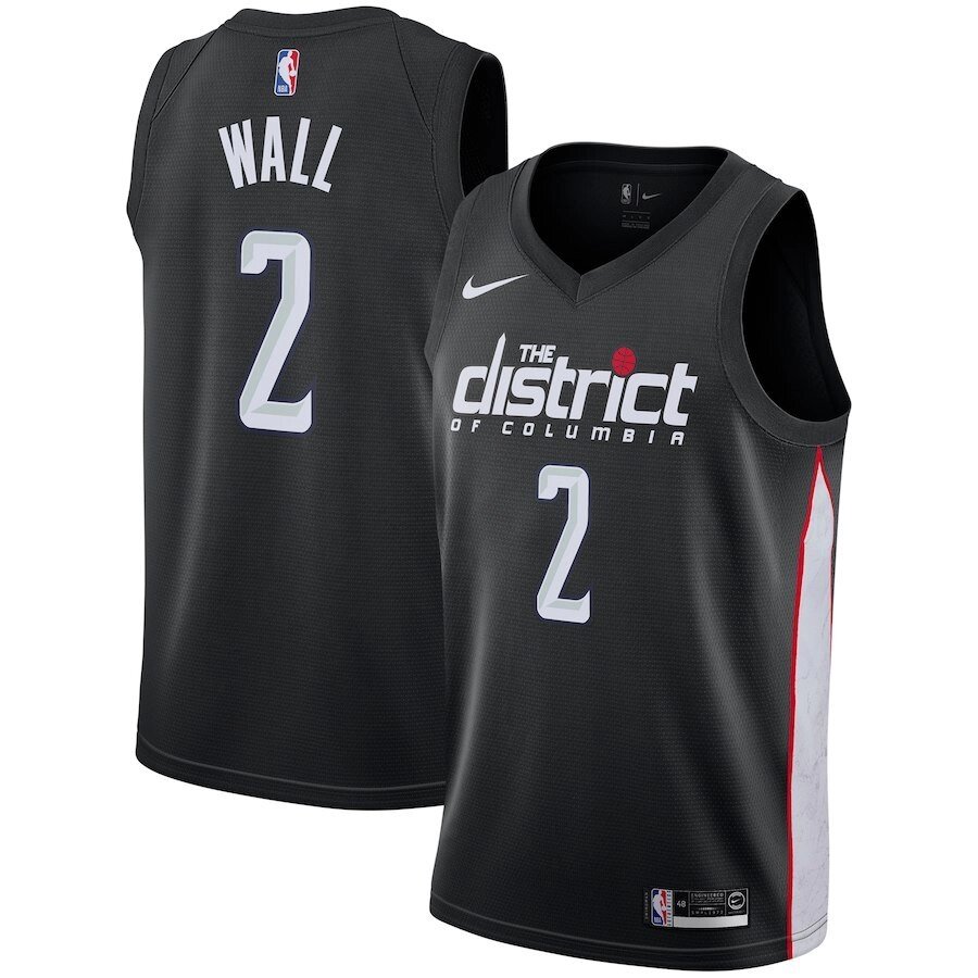 Баскетбольна джерсі Nike Washington Wizards №2 John Wall district чорна від компанії Basket Family - фото 1