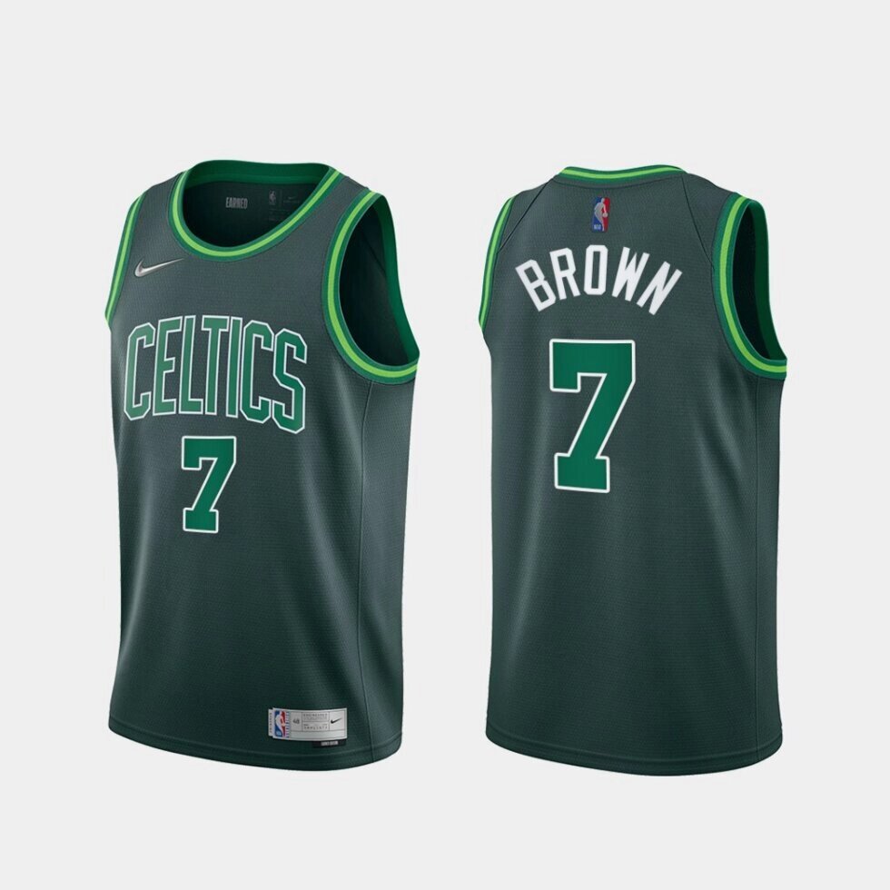 Баскетбольна форма 2 021 Nike NBA Boston Celtics №7 Jaylen Brown green print від компанії Basket Family - фото 1