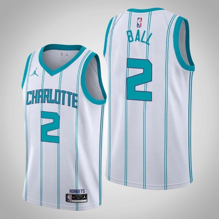 Баскетбольна форма 2021 Jordan NBA Charlotte Hornets №2 LaMelo Ball City Edition біла print від компанії Basket Family - фото 1