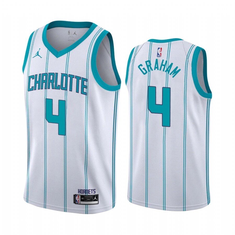 Баскетбольна форма 2021 Jordan NBA Charlotte Hornets №4 Devonte 'Graham City Edition біла print від компанії Basket Family - фото 1