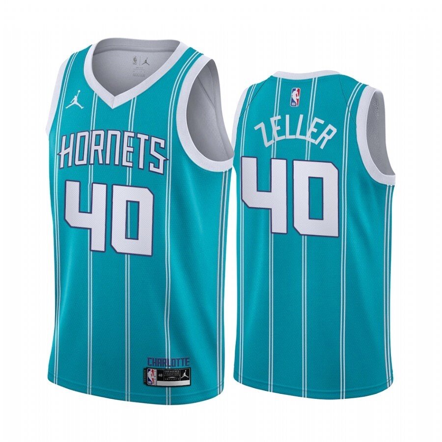 Баскетбольна форма 2021 Jordan NBA Charlotte Hornets №40 Cody Zeller City Edition блакитна print від компанії Basket Family - фото 1