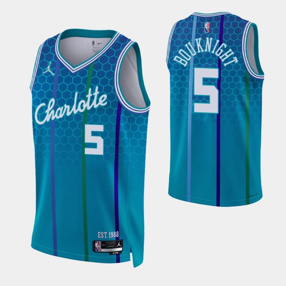 Баскетбольна форма 2021 Jordan NBA Charlotte Hornets №5 James Bouknight City Edition Blue Print від компанії Basket Family - фото 1