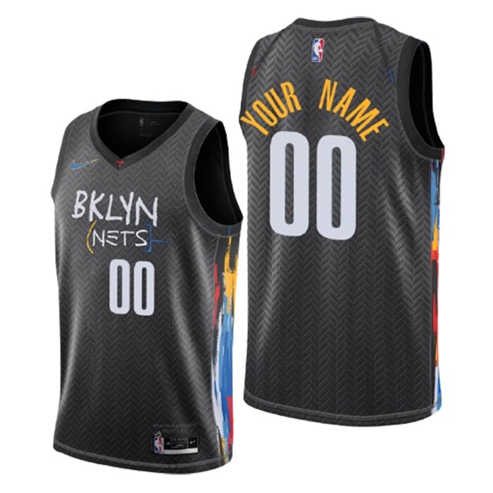 Баскетбольна форма 2021 Nike NBA Brooklyn Nets №00 You Name black print від компанії Basket Family - фото 1