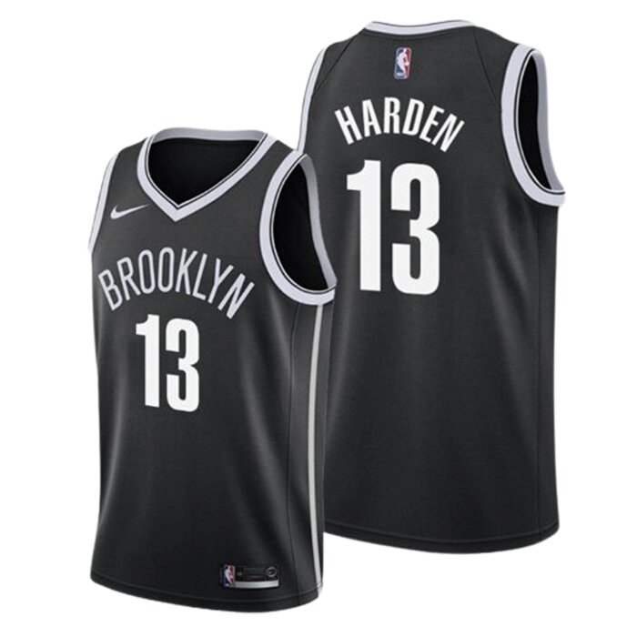 Баскетбольна форма 2021 Nike NBA Brooklyn Nets №13 James Harden black and white print від компанії Basket Family - фото 1