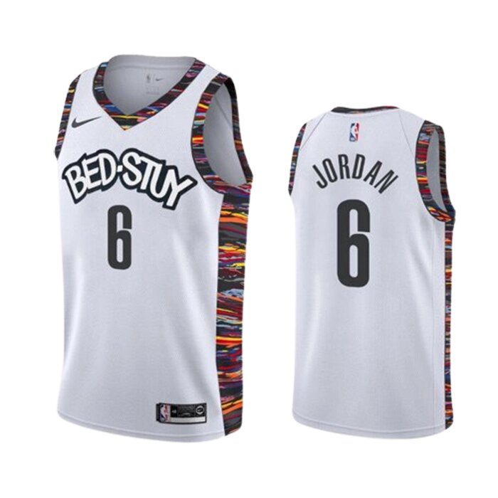 Баскетбольна форма 2021 Nike NBA Brooklyn Nets №6 Hyland DeAndre Jordan біла print від компанії Basket Family - фото 1