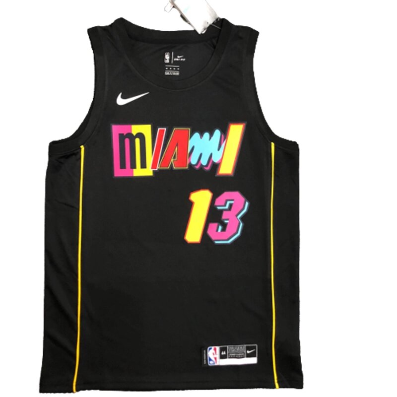 Баскетбольна форма 2021 Nike NBA Miami Heat №13 Bam Adebayo Black Print від компанії Basket Family - фото 1