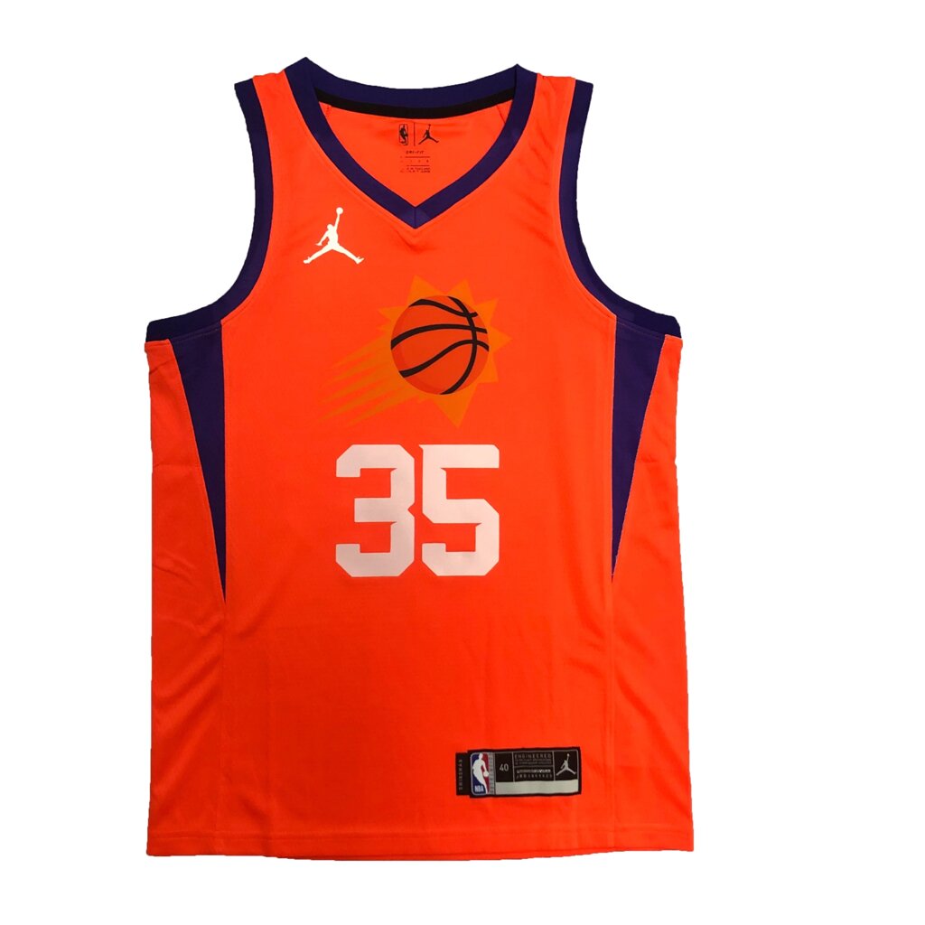 Баскетбольна форма 2022-23 Jordan NBA Phoenix Suns №35 Kevin Durant Orange Print від компанії Basket Family - фото 1