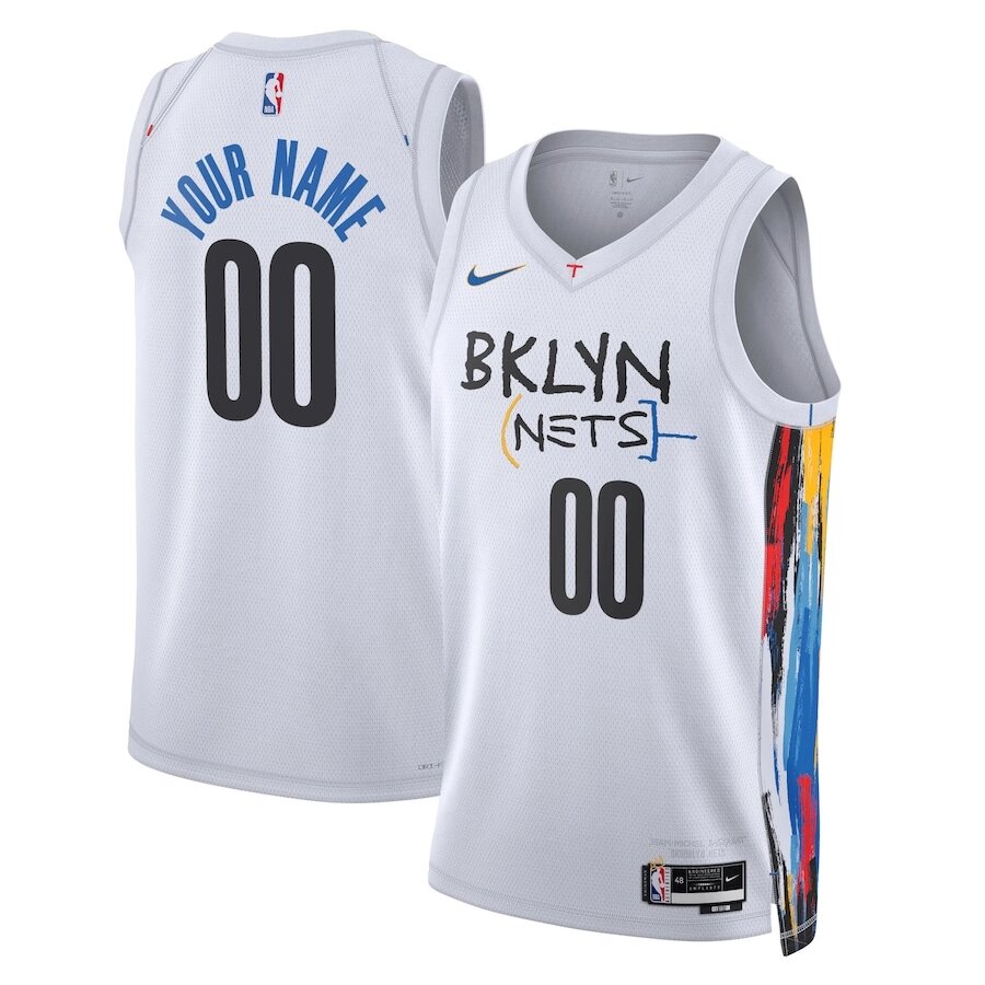 Баскетбольна форма 2022-23 Nike NBA Brooklyn Nets №00 You Name white print від компанії Basket Family - фото 1