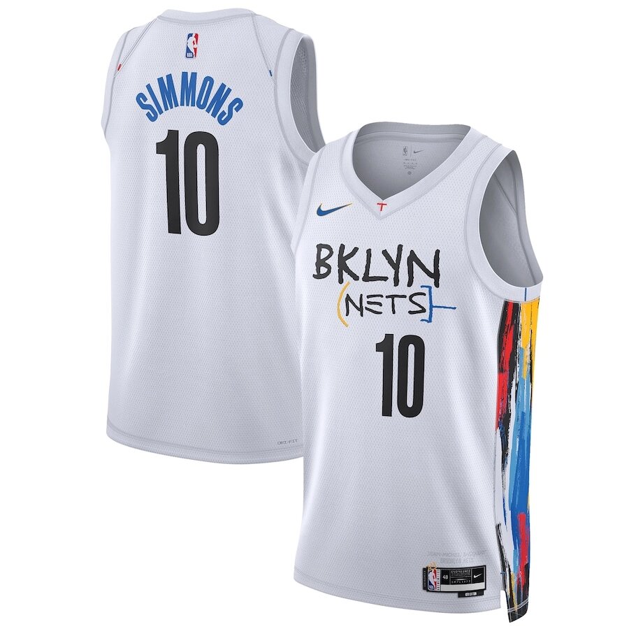 Баскетбольна форма 2022-23 Nike NBA Brooklyn Nets №10 Ben Simmons white print від компанії Basket Family - фото 1