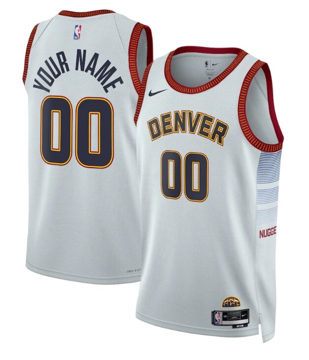 Баскетбольна форма 2022-23 Nike NBA Denver Nuggets №00 You Name White Print від компанії Basket Family - фото 1