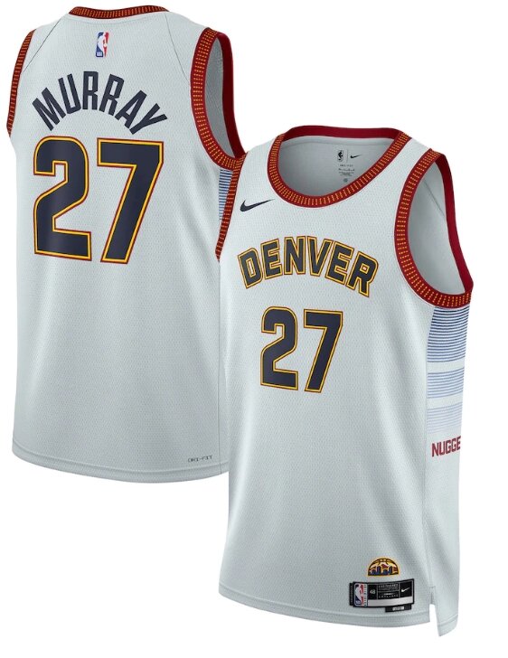 Баскетбольна форма 2022-23 Nike NBA Denver Nuggets №27 Jamal Murray White Print від компанії Basket Family - фото 1