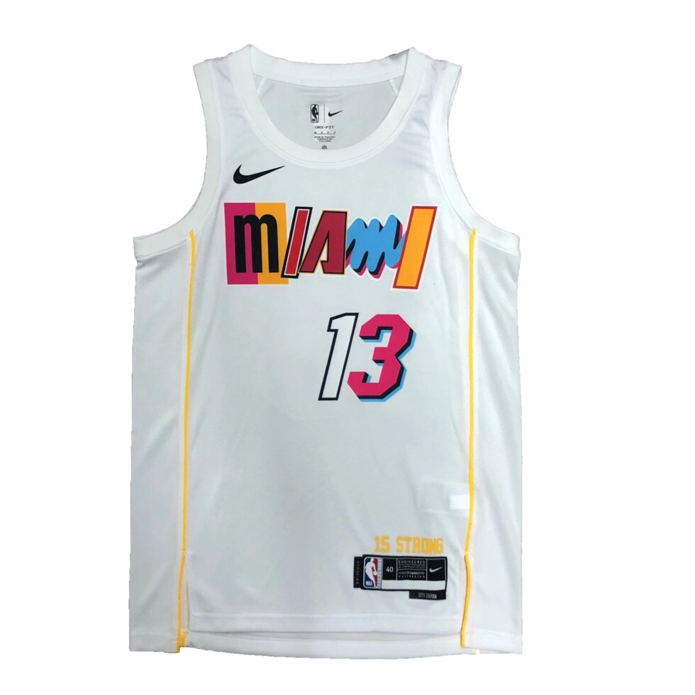 Баскетбольна форма 2022-23 Nike NBA Miami Heat №13 Bam Adebayo White Print від компанії Basket Family - фото 1