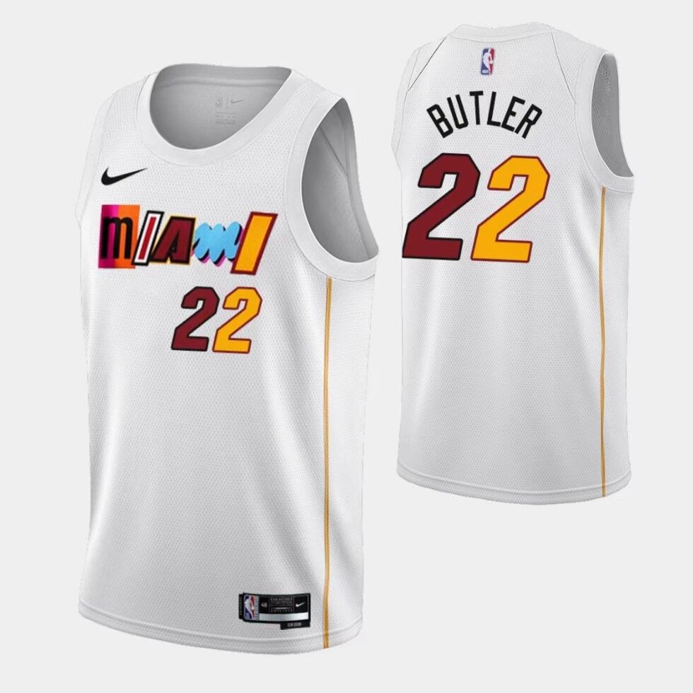 Баскетбольна форма 2022-23 Nike NBA Miami Heat №22 Jimmy Butler White Print від компанії Basket Family - фото 1