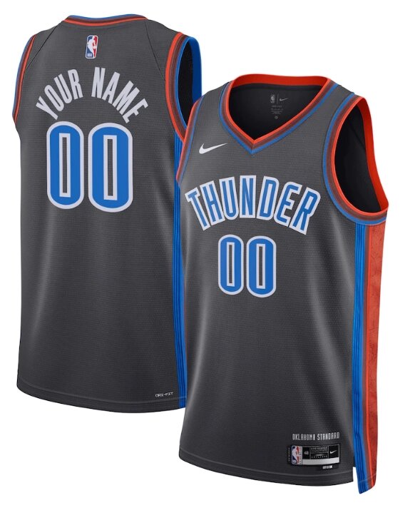 Баскетбольна форма 2022-23 Nike NBA Oklahoma City Thunder №00 You Name Grey Print від компанії Basket Family - фото 1