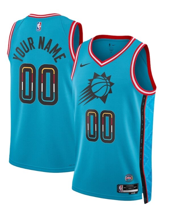 Баскетбольна форма 2022-23 Nike NBA Phoenix Suns №00 You Name Blue Print від компанії Basket Family - фото 1