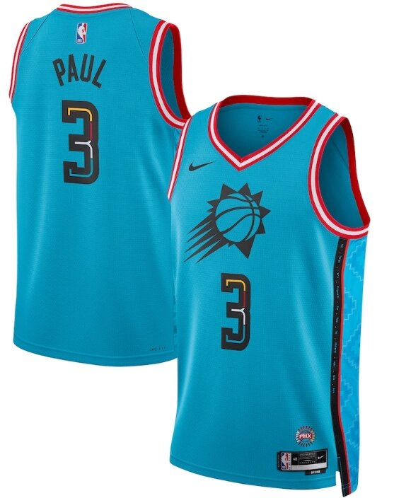 Баскетбольна форма 2022-23 Nike NBA Phoenix Suns №3 Chris Paul Blue Print від компанії Basket Family - фото 1