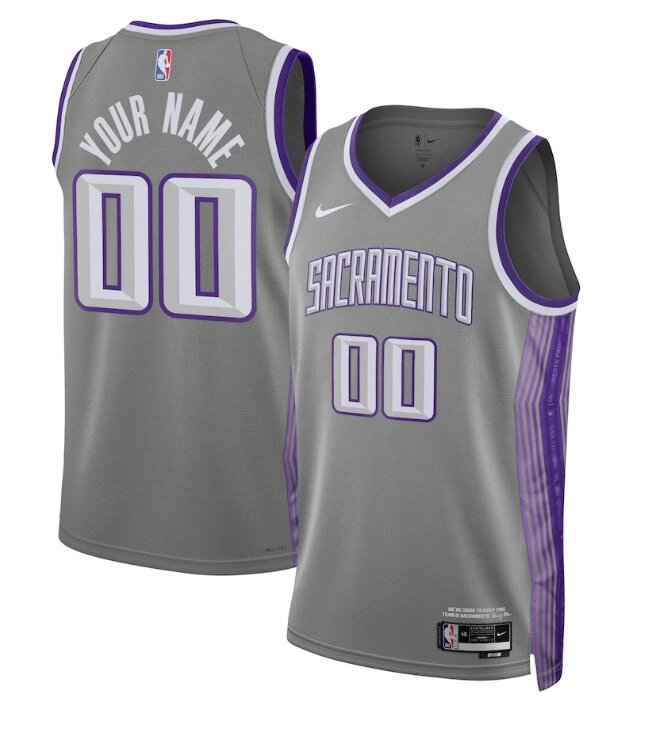 Баскетбольна форма 2022-23 Nike NBA Sacramento Kings №00 You Name Grey Print від компанії Basket Family - фото 1
