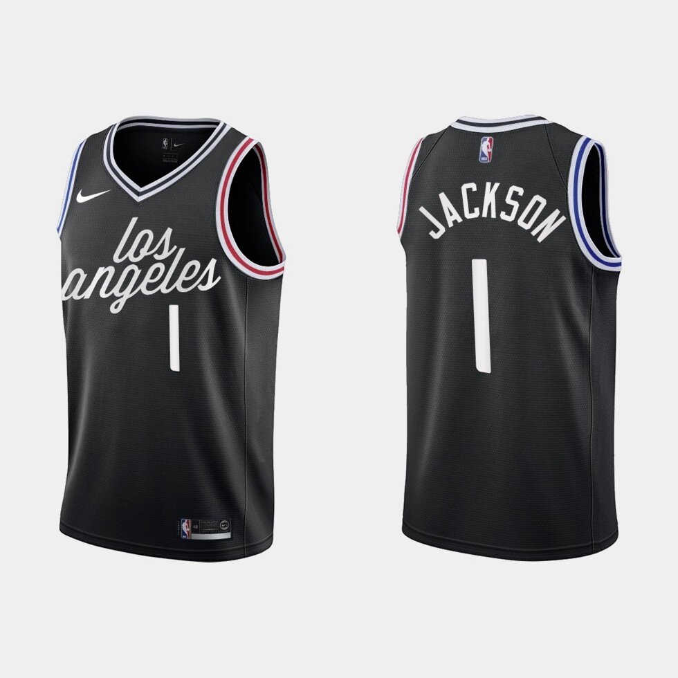 Баскетбольна форма 2022 Nike NBA Los Angeles Clippers №1 Reggie Jackson Black Print від компанії Basket Family - фото 1