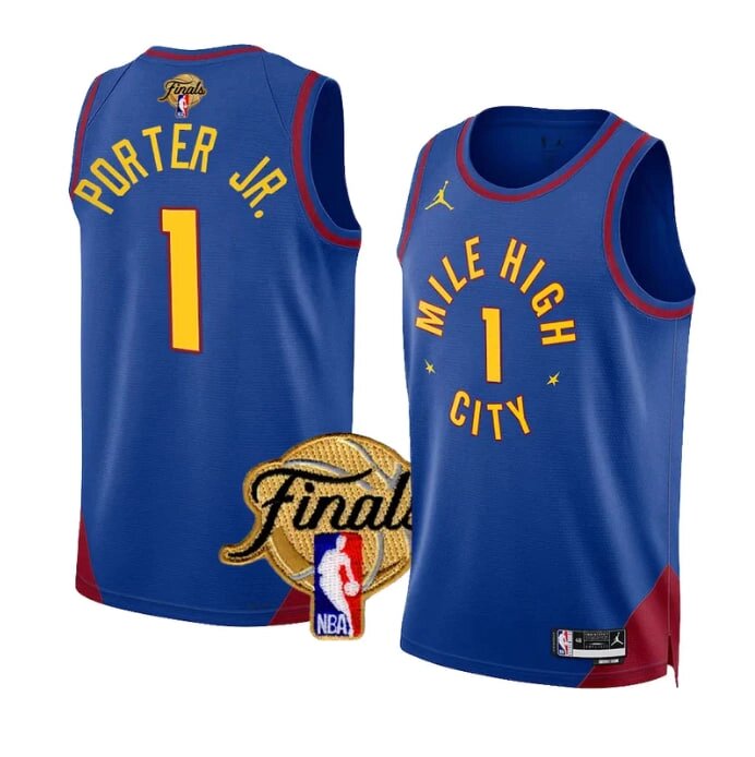 Баскетбольна форма 2023 Finals Jordan NBA Denver Nuggets №1 Michael Porter Jr. Blue Print від компанії Basket Family - фото 1