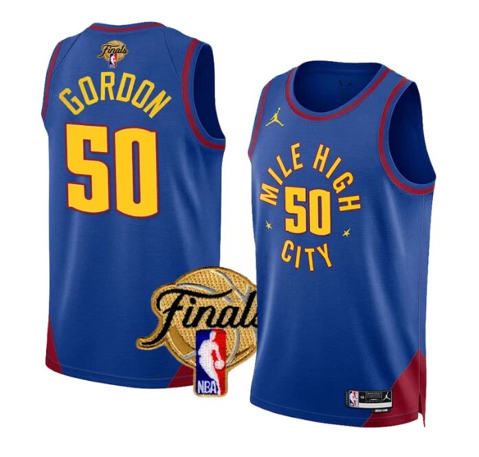 Баскетбольна форма 2023 Finals Jordan NBA Denver Nuggets №50 Aaron Gordon Blue Print від компанії Basket Family - фото 1