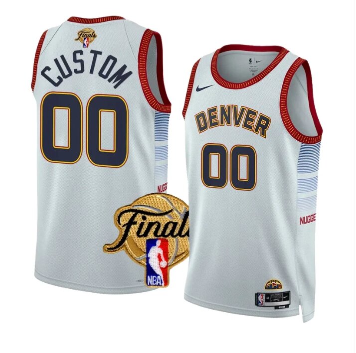 Баскетбольна форма 2023 Finals Nike NBA Denver Nuggets №00 You Name White Print від компанії Basket Family - фото 1
