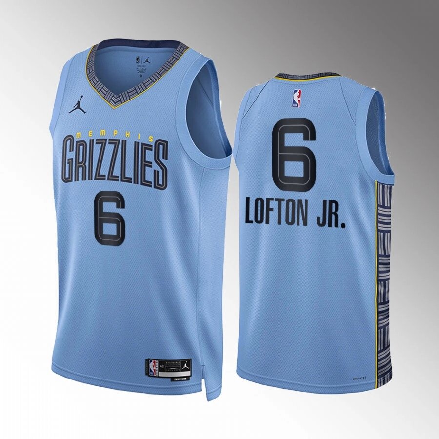 Баскетбольна форма Jordan  NBA Memphis Grizzlies №6 Kenneth Lofton Jr. Blue Print від компанії Basket Family - фото 1