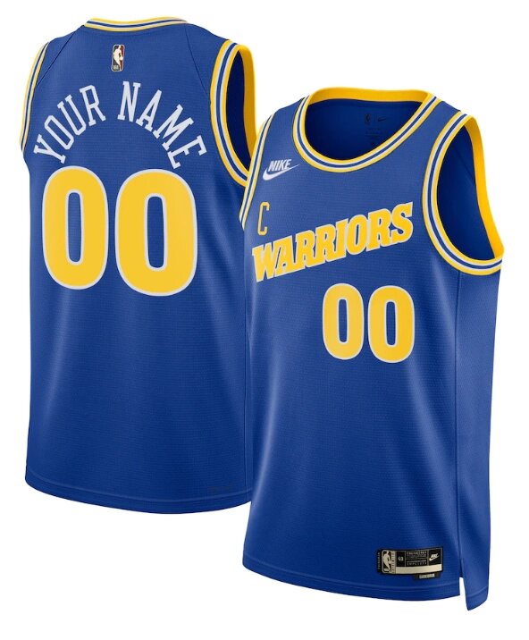 Баскетбольна форма NBA 2022-23 Golden State Warriors Nike №00 Custom Blue Print від компанії Basket Family - фото 1
