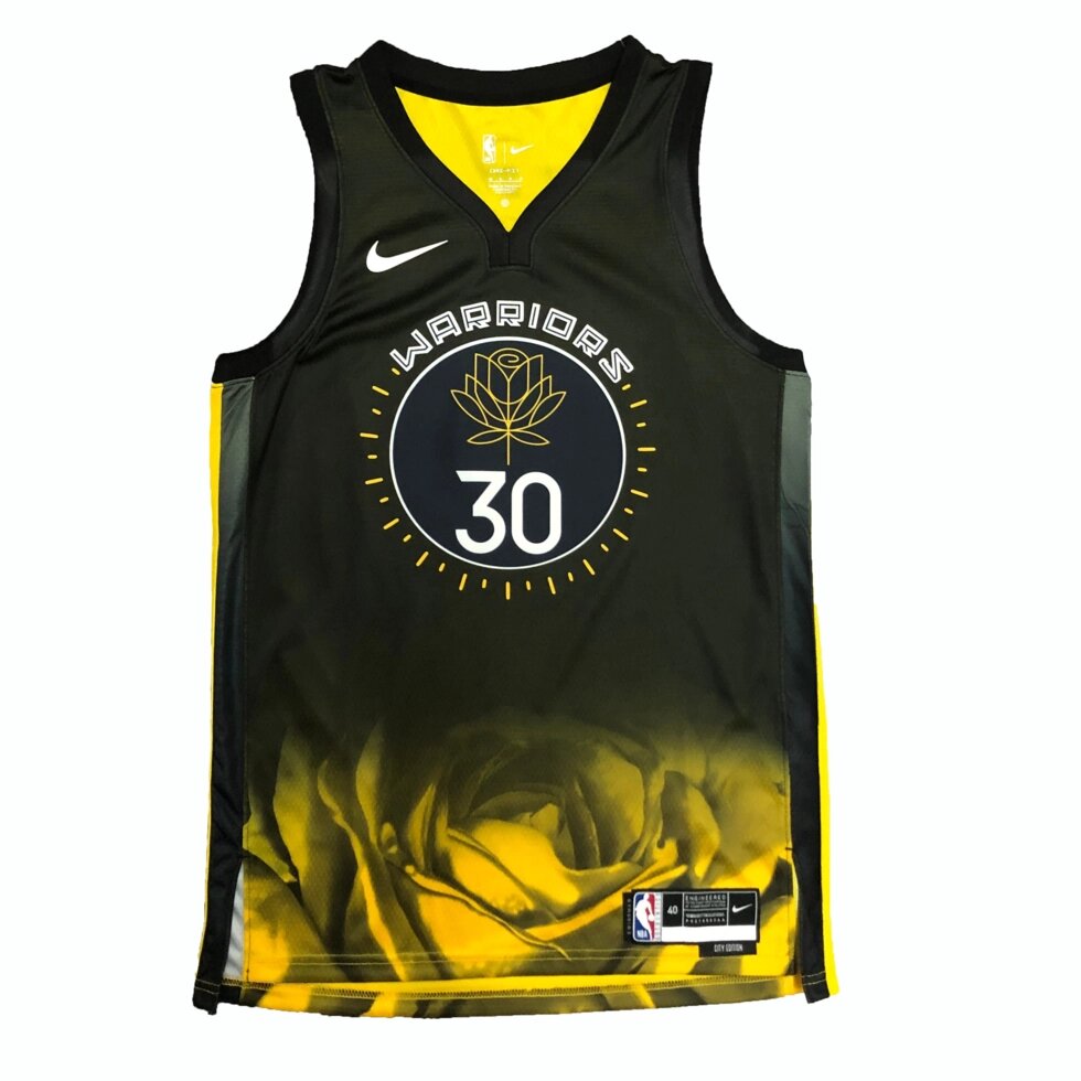 Баскетбольна форма NBA 2022-23 Golden State Warriors Nike №30 Steph Curry Black Print від компанії Basket Family - фото 1