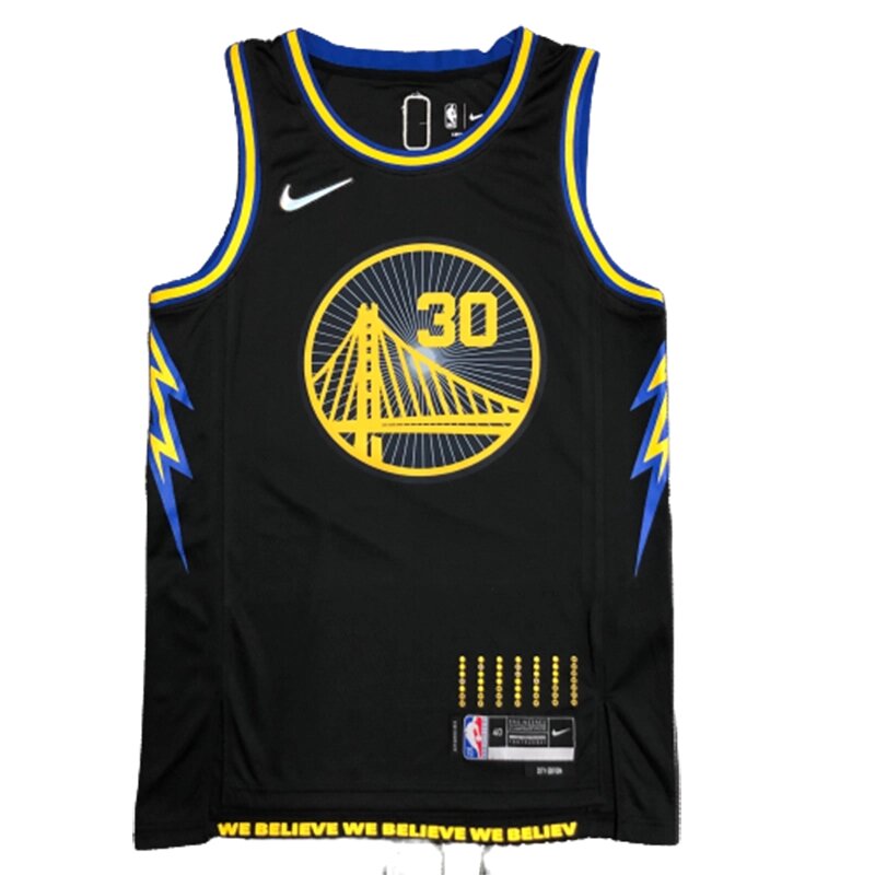 Баскетбольна форма NBA 2022 Golden State Warriors Nike №2974 Steph Curry Black Print від компанії Basket Family - фото 1