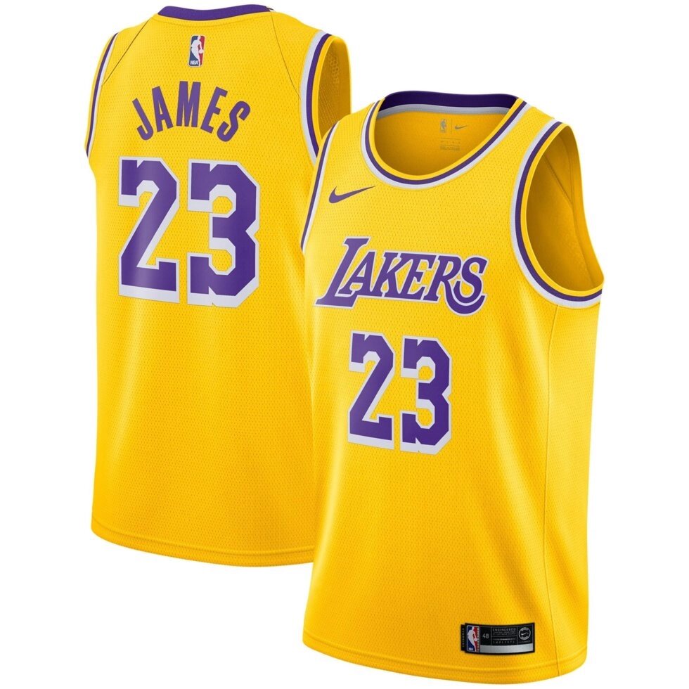 Баскетбольна форма NBA Los Angeles Lakers №23 Lebron James Yellow від компанії Basket Family - фото 1